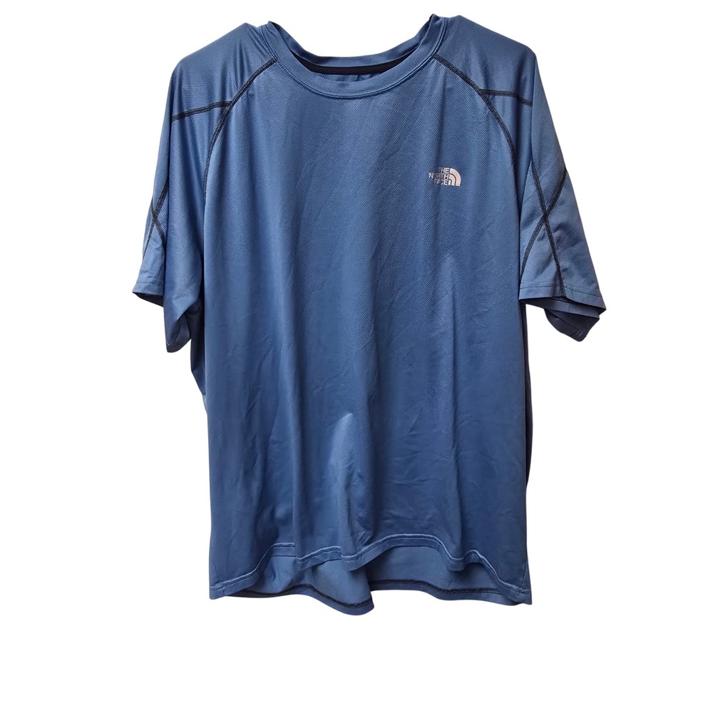 The North Face Mens XXL FlashDry Blue Short Sleeve‎ Training Shirt Raglan Tee